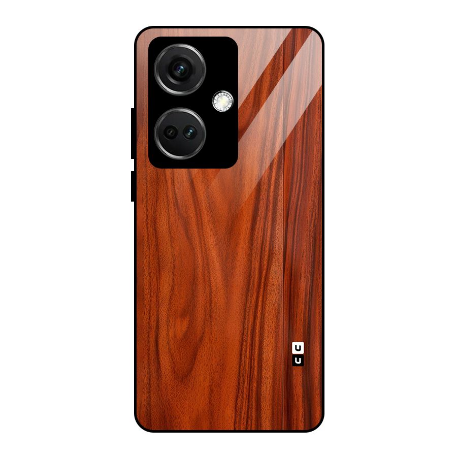 Wooden Texture Printed Glass Back Case for OnePlus Nord CE 3 5G