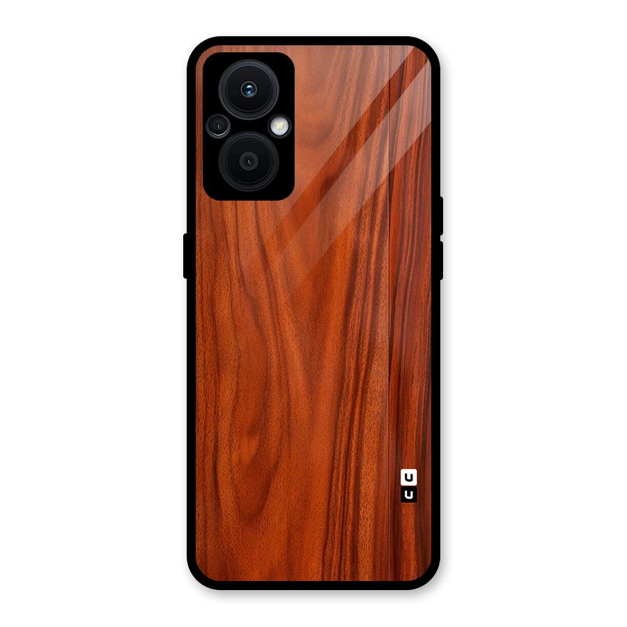 Wooden Texture Printed Glass Back Case for Oppo F21s Pro 5G