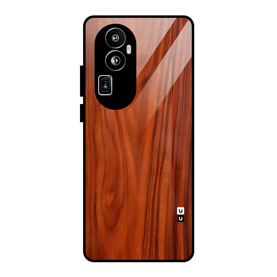 Wooden Texture Printed Glass Back Case for Oppo Reno10 Pro Plus