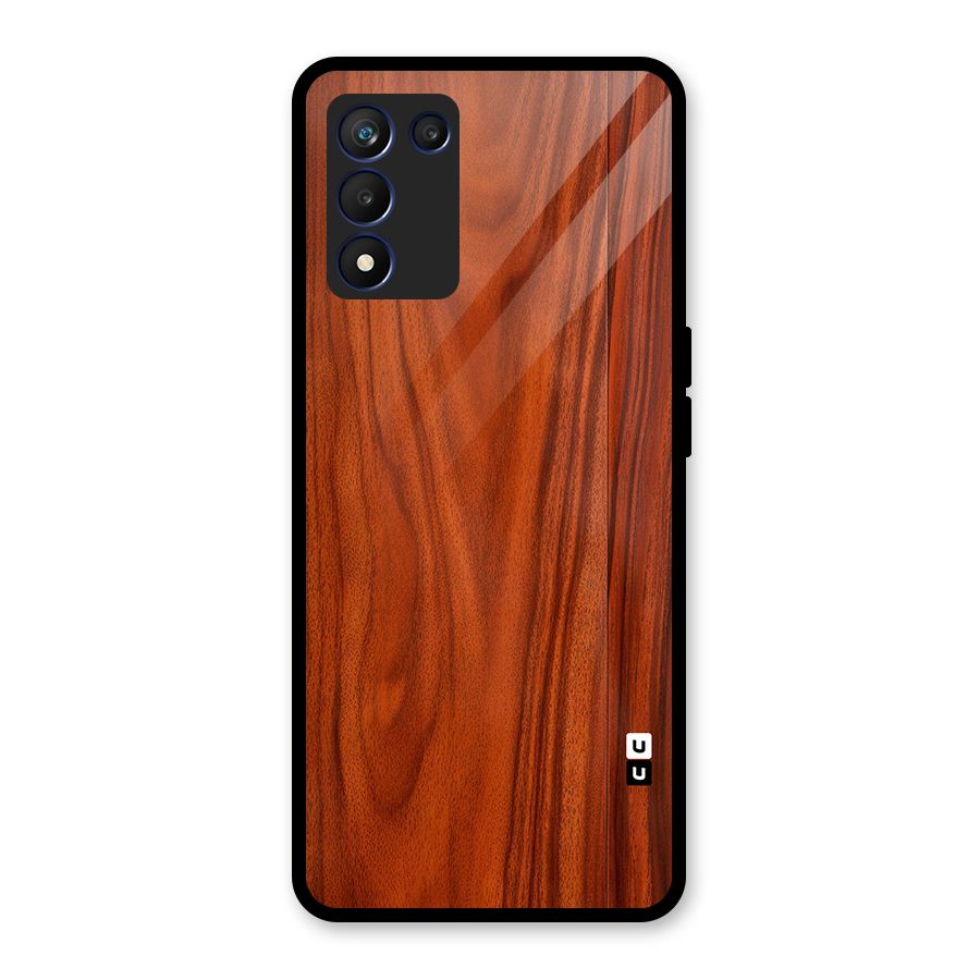 Wooden Texture Printed Glass Back Case for Realme 9 5G Speed