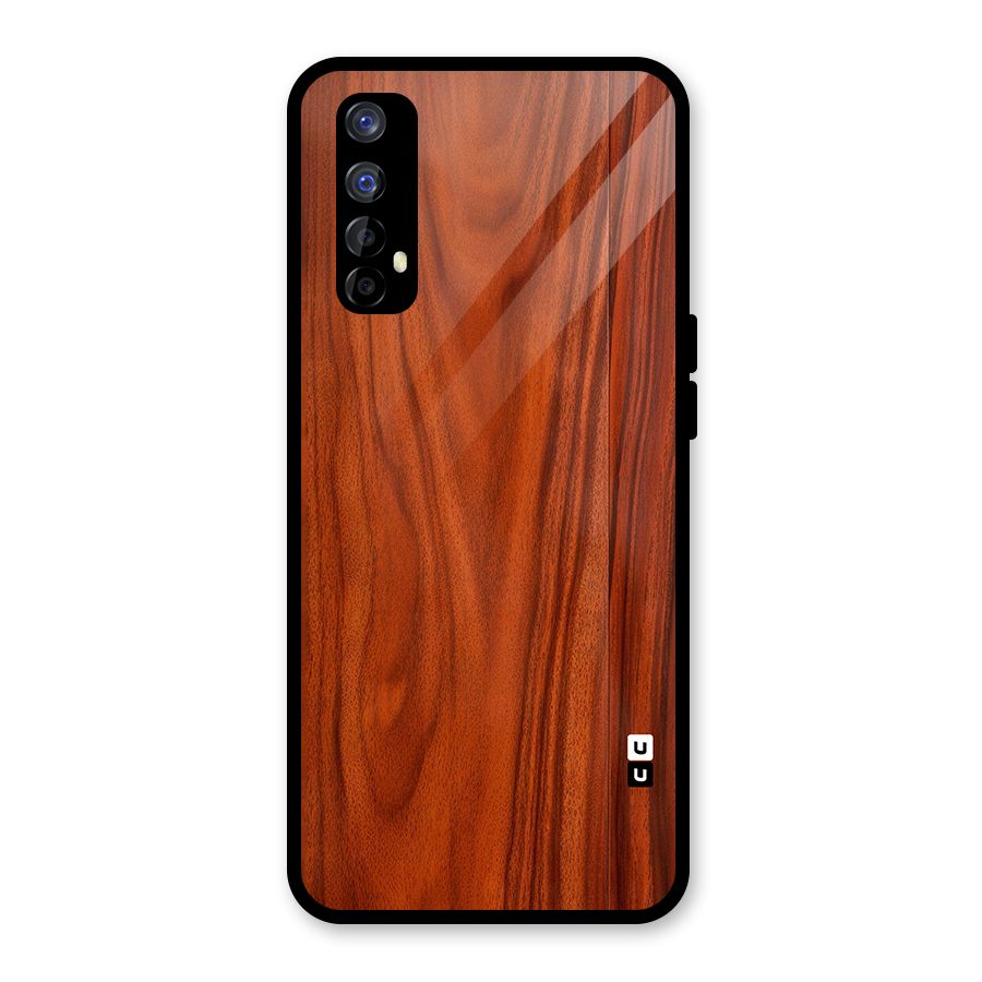 Wooden Texture Printed Glass Back Case for Realme Narzo 20 Pro