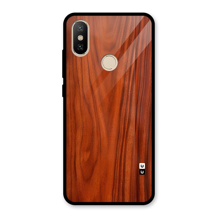 Wooden Texture Printed Glass Back Case for Redmi A2