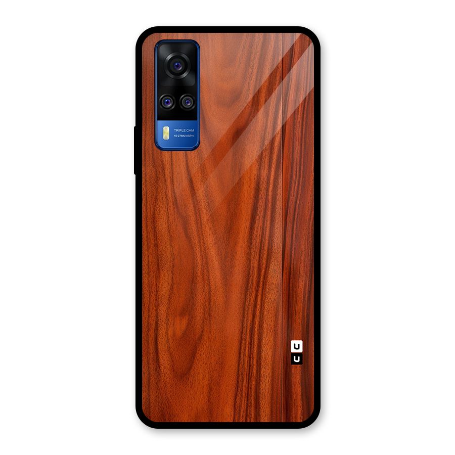 Wooden Texture Printed Glass Back Case for Vivo Y31