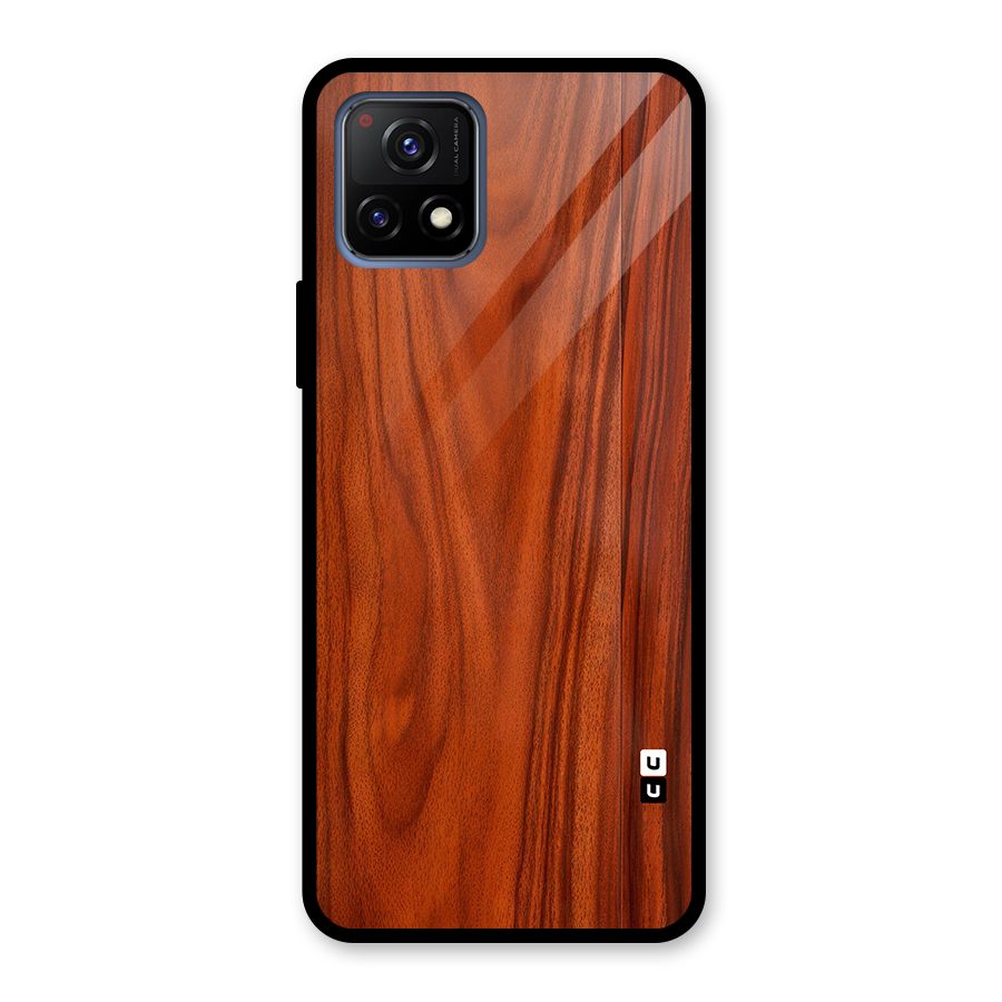 Wooden Texture Printed Glass Back Case for Vivo Y72 5G