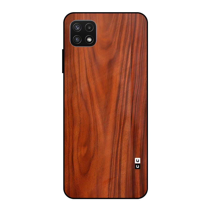 Wooden Texture Printed Metal Back Case for Galaxy A22 5G