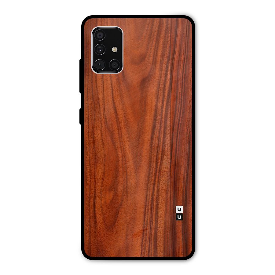 Wooden Texture Printed Metal Back Case for Galaxy A51