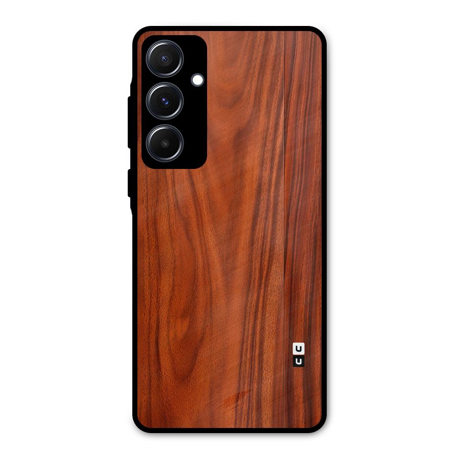 Wooden Texture Printed Metal Back Case for Galaxy A55