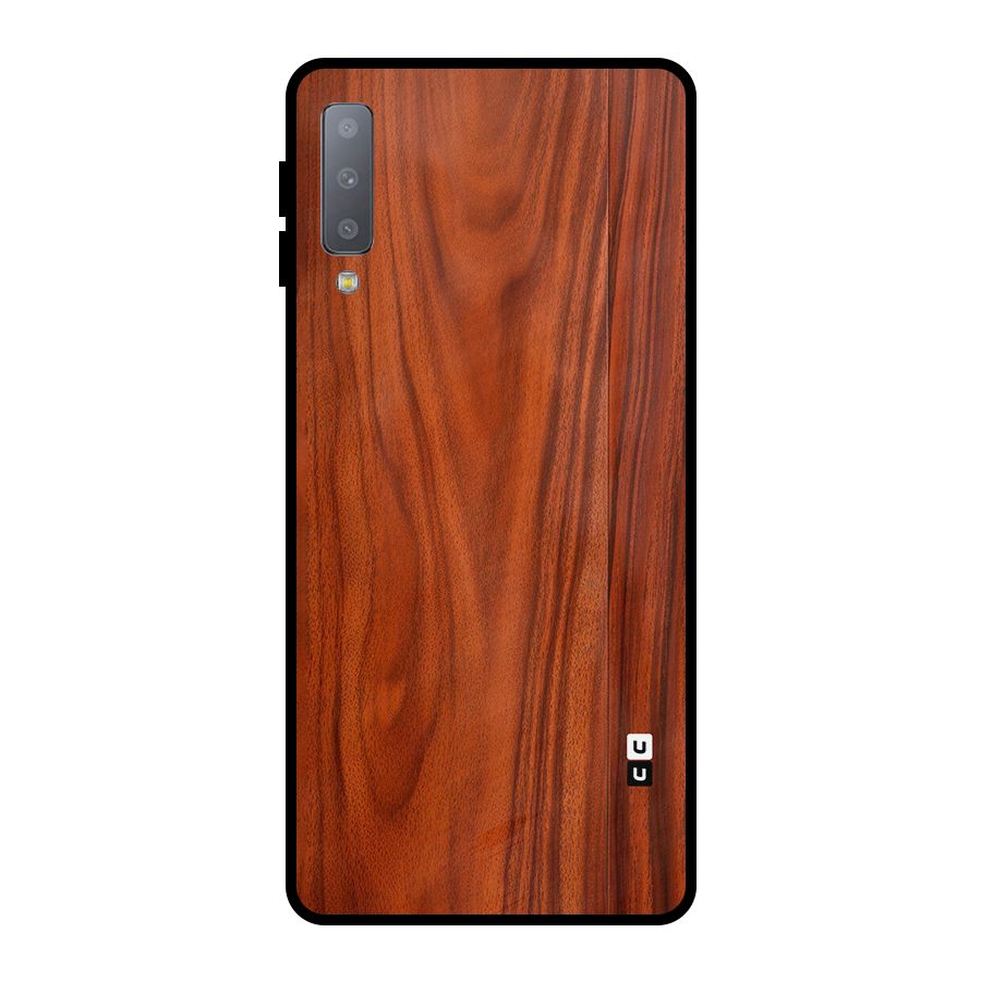 Wooden Texture Printed Metal Back Case for Galaxy A7 (2018)