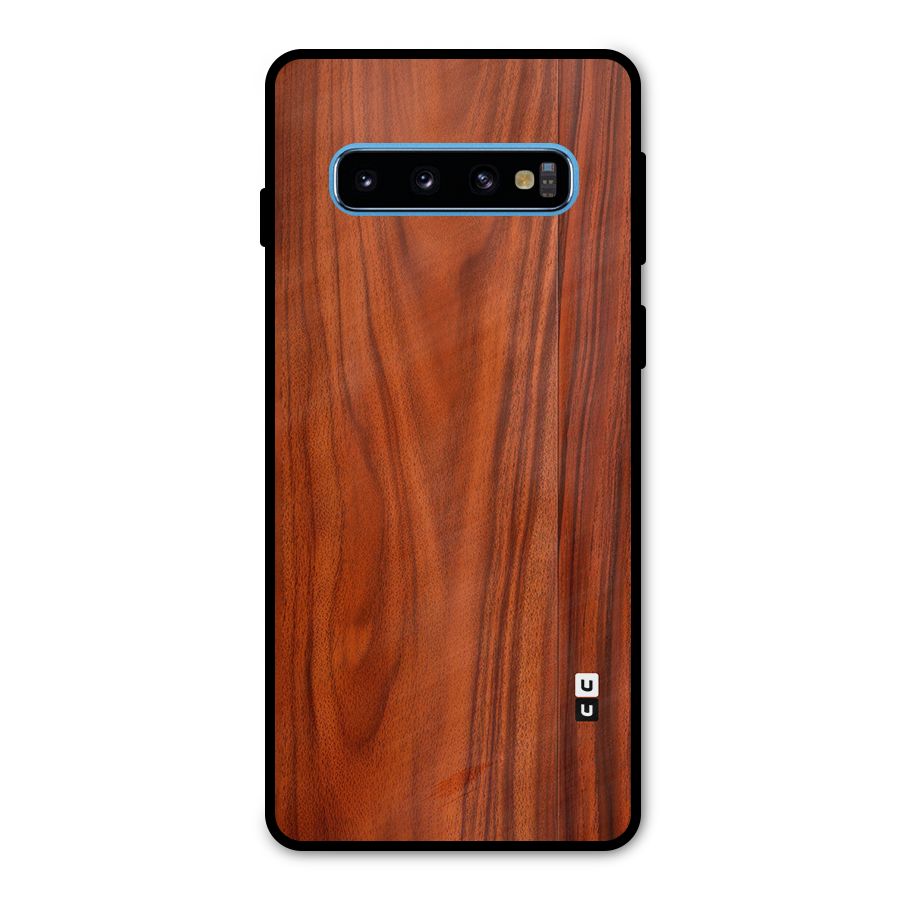 Wooden Texture Printed Metal Back Case for Galaxy S10