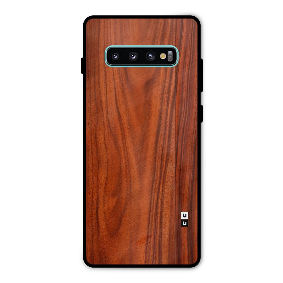Wooden Texture Printed Metal Back Case for Galaxy S10 Plus
