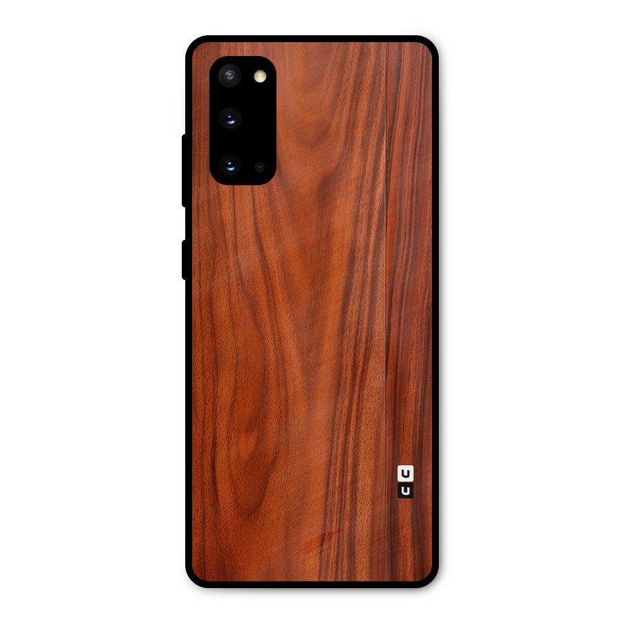 Wooden Texture Printed Metal Back Case for Galaxy S20