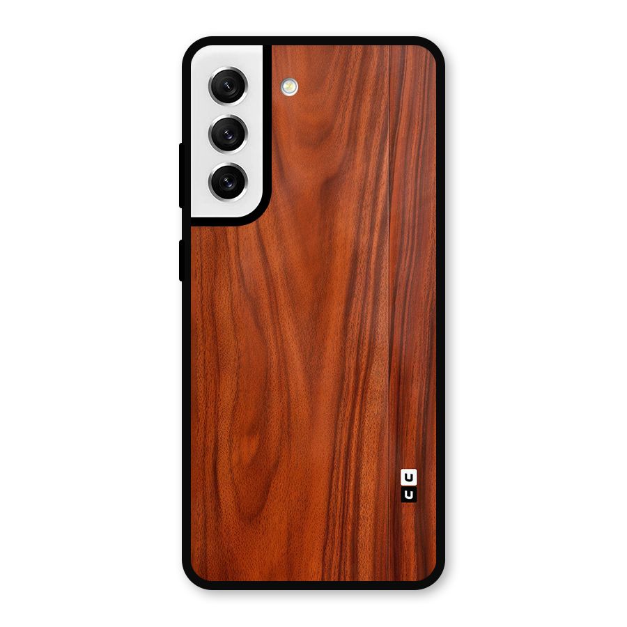 Wooden Texture Printed Metal Back Case for Galaxy S21 FE 5G