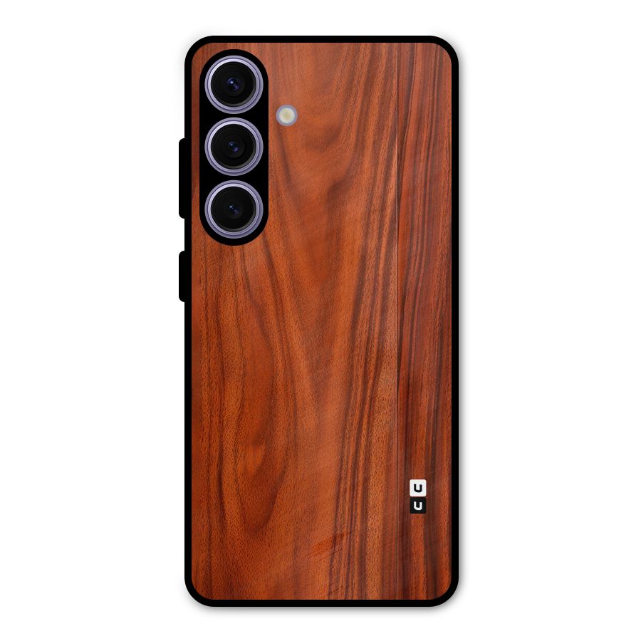 Wooden Texture Printed Metal Back Case for Galaxy S24