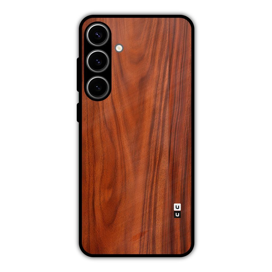 Wooden Texture Printed Metal Back Case for Galaxy S24 Plus