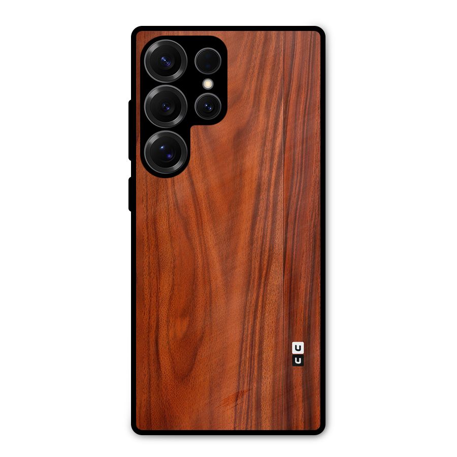 Wooden Texture Printed Metal Back Case for Galaxy S25 Ultra