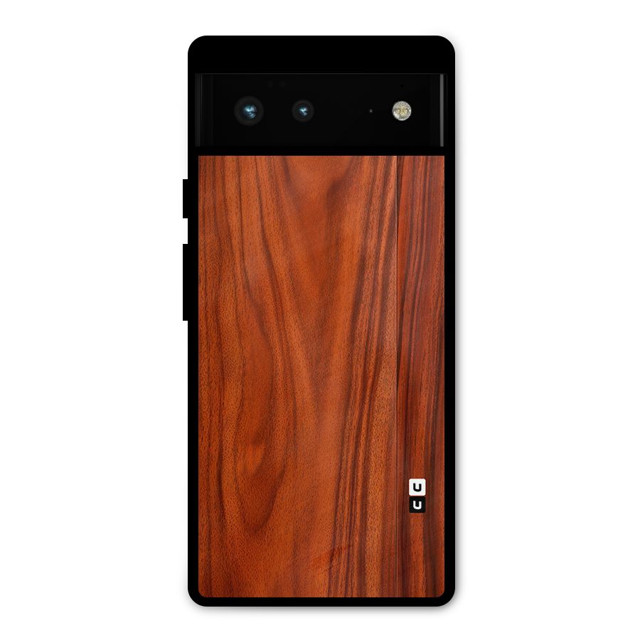 Wooden Texture Printed Metal Back Case for Google Pixel 6