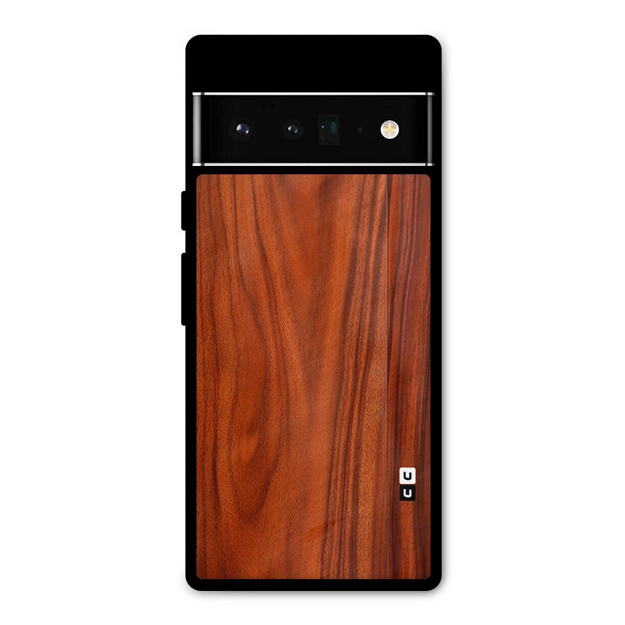 Wooden Texture Printed Metal Back Case for Google Pixel 6 Pro