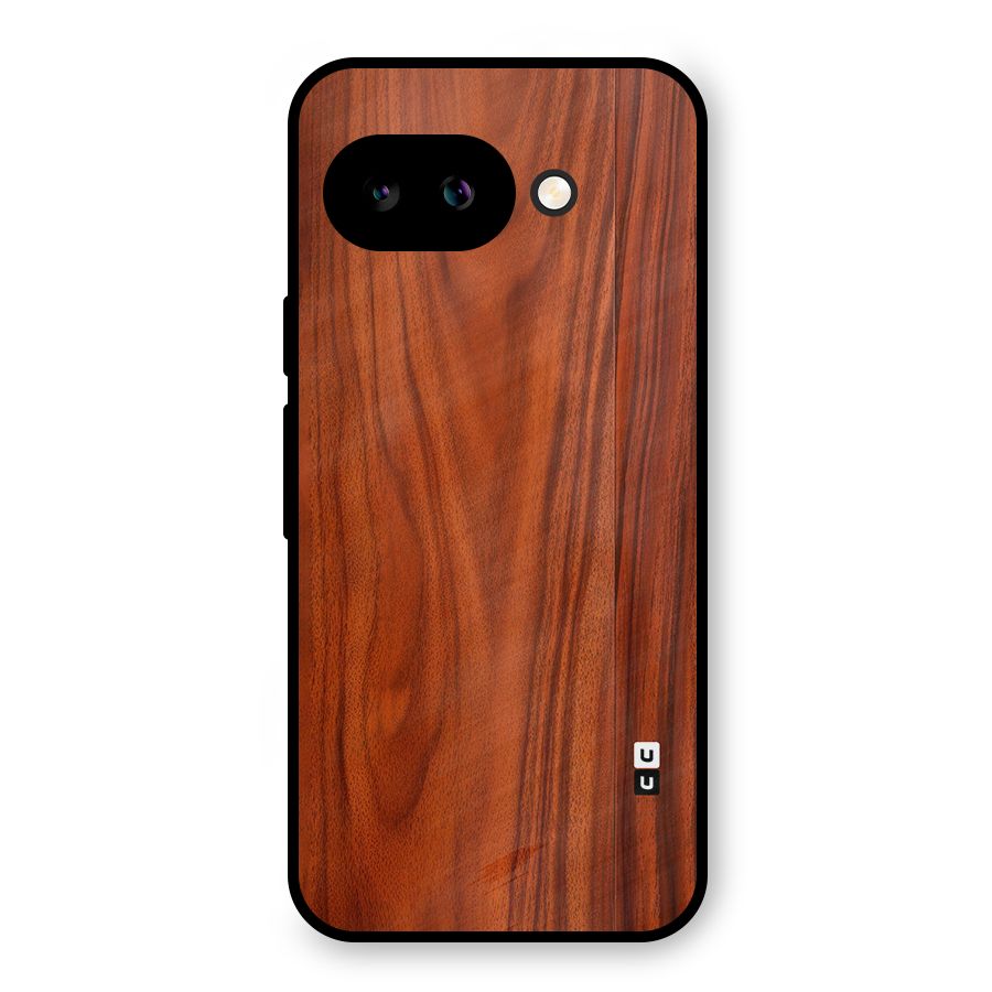 Wooden Texture Printed Metal Back Case for Google Pixel 9a