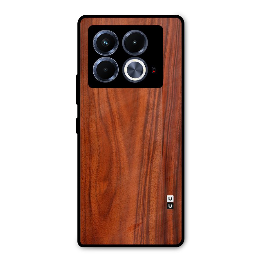 Wooden Texture Printed Metal Back Case for Infinix Note 40 5G