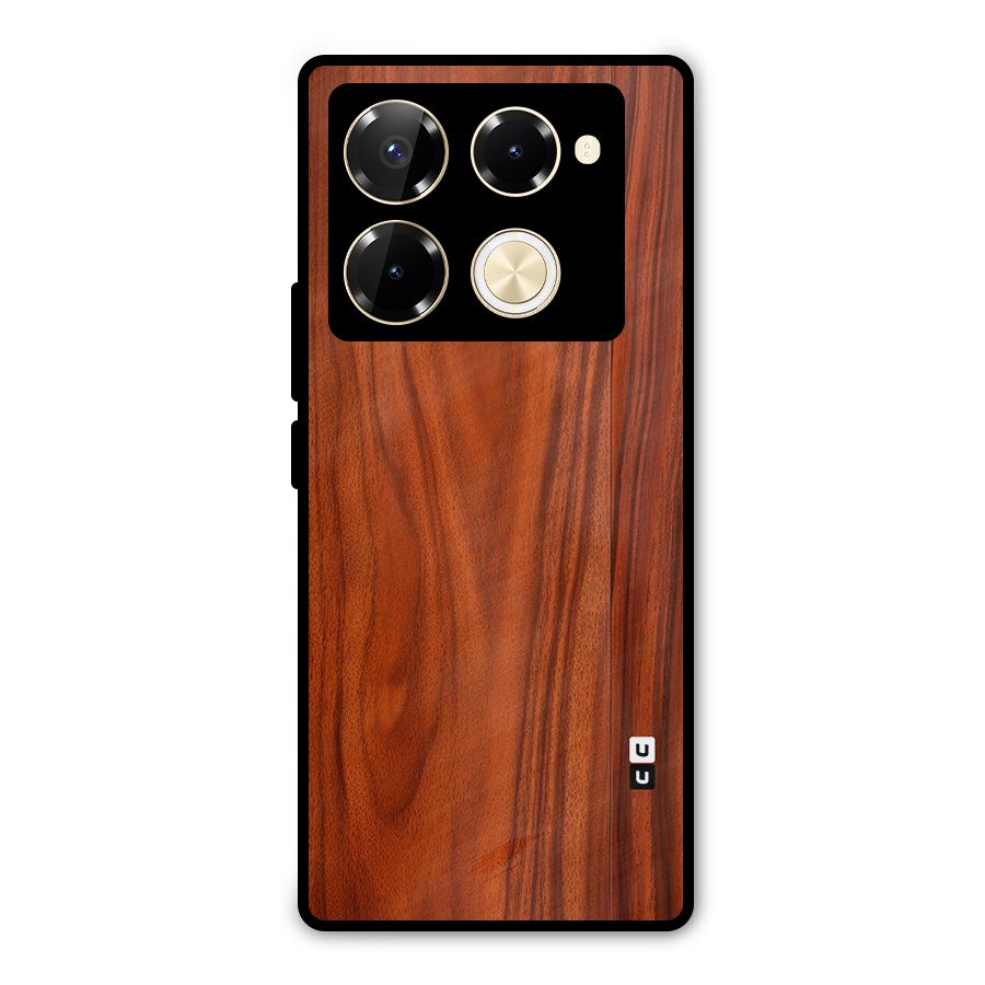 Wooden Texture Printed Metal Back Case for Infinix Note 40 Pro Plus