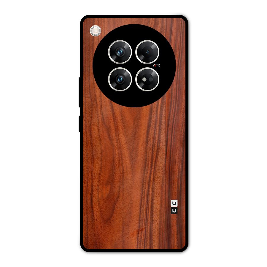 Wooden Texture Printed Metal Back Case for Infinix Zero 40 5G