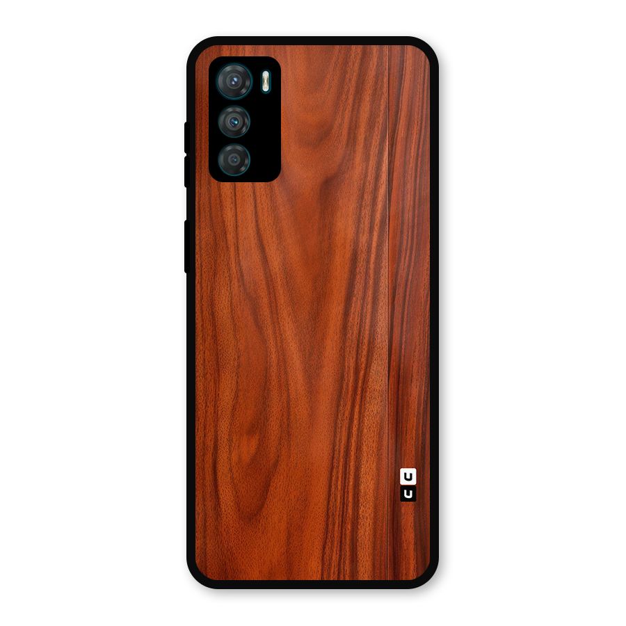 Wooden Texture Printed Metal Back Case for Moto G42