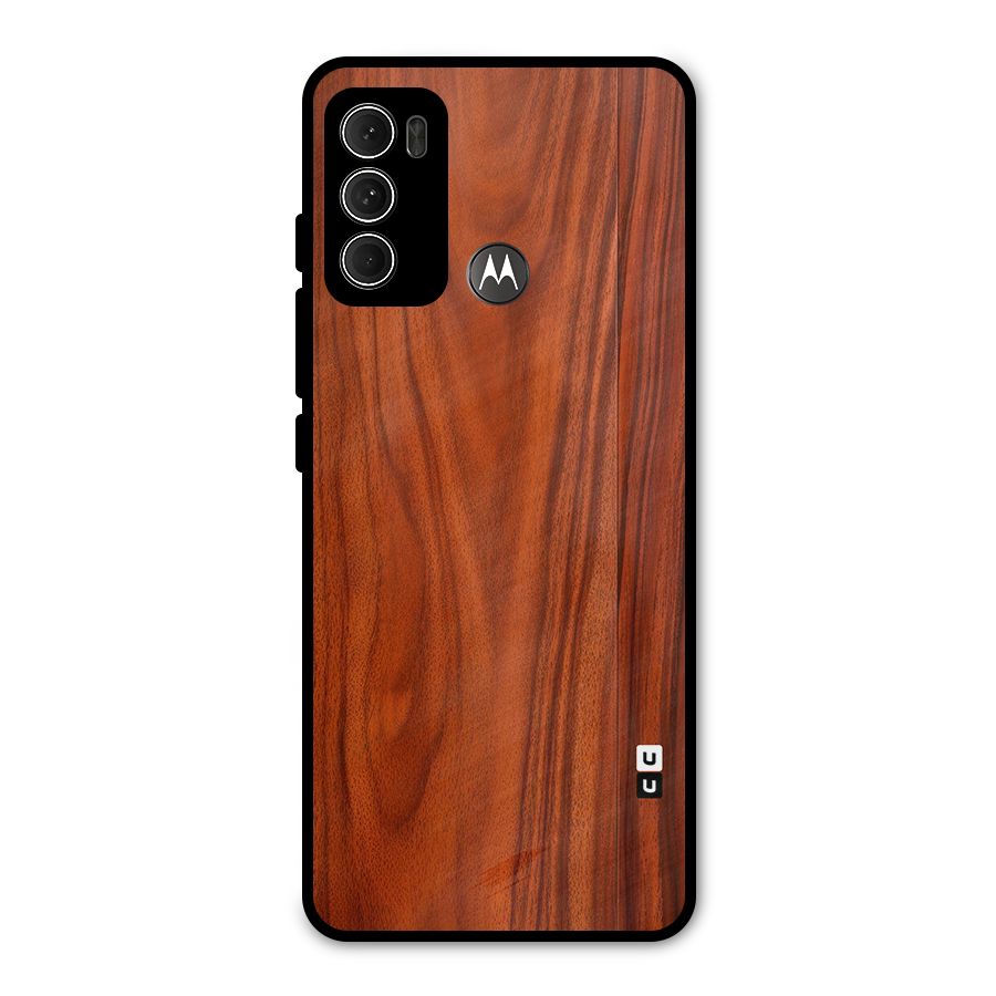 Wooden Texture Printed Metal Back Case for Moto G60