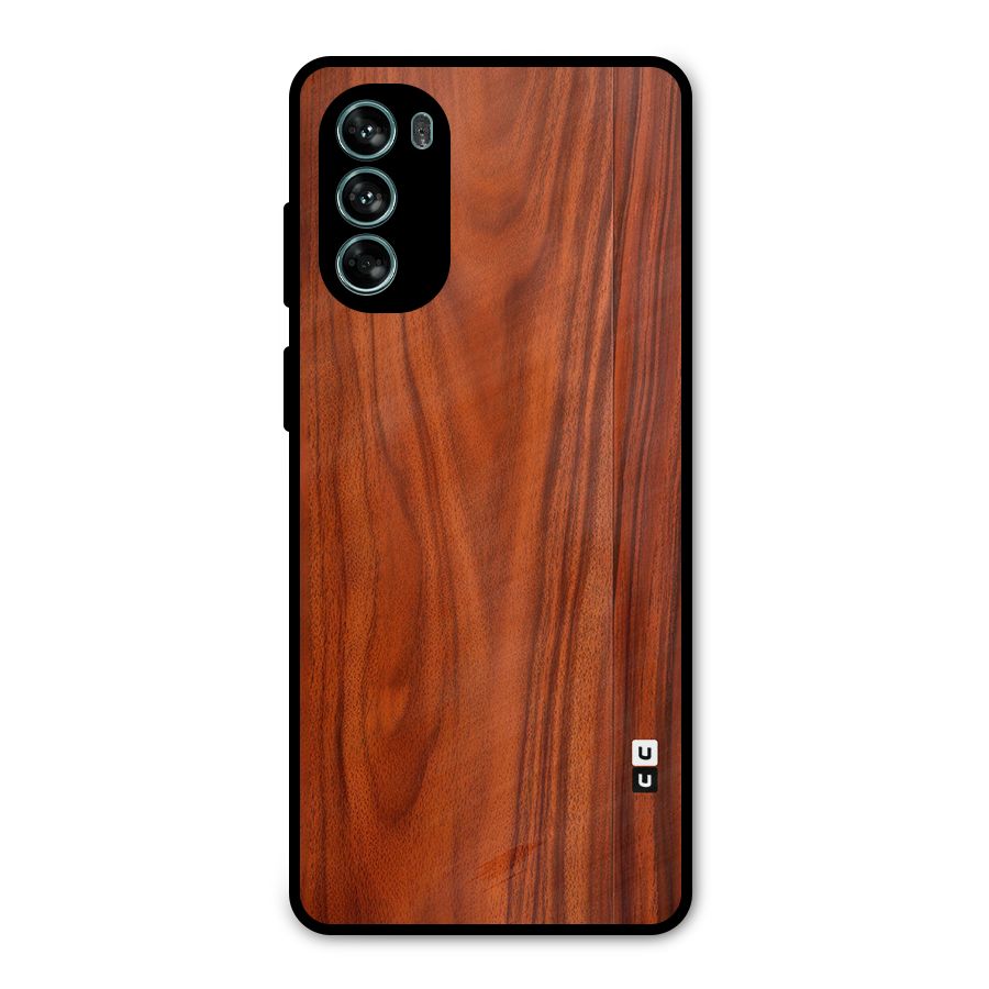 Wooden Texture Printed Metal Back Case for Moto G62