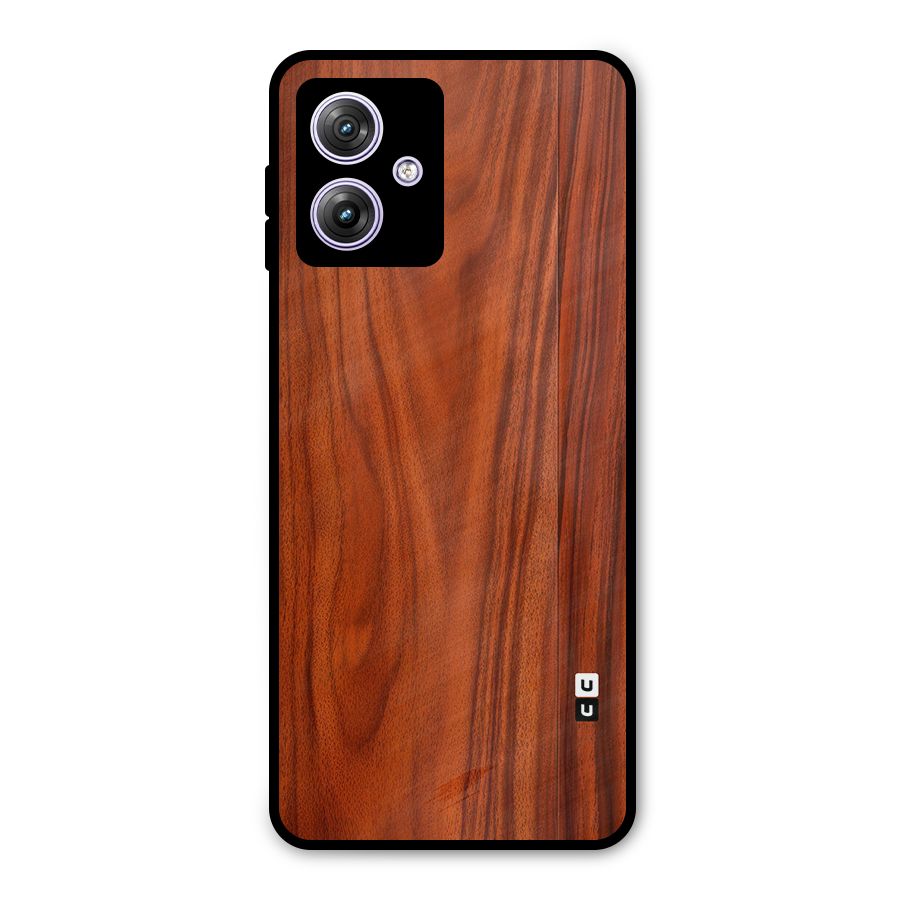 Wooden Texture Printed Metal Back Case for Moto G64