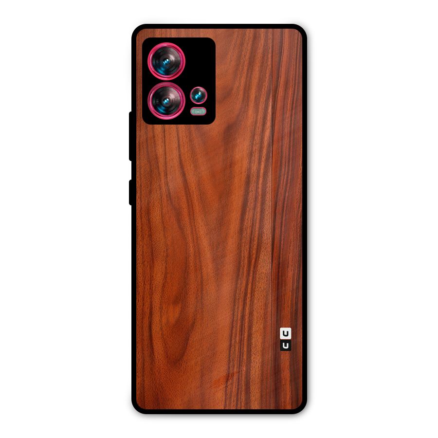 Wooden Texture Printed Metal Back Case for Motorola Edge 30 Fusion