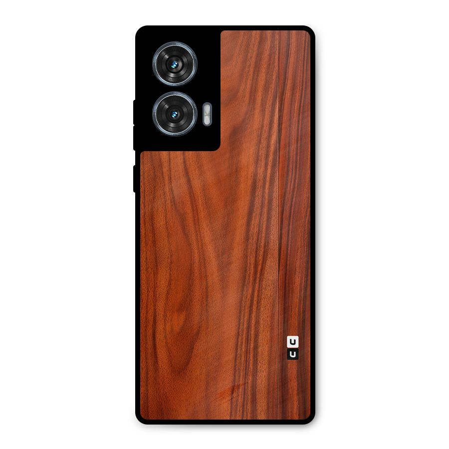 Wooden Texture Printed Metal Back Case for Motorola Edge 50 Fusion