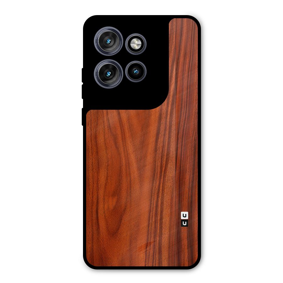 Wooden Texture Printed Metal Back Case for Motorola Edge 50 Neo