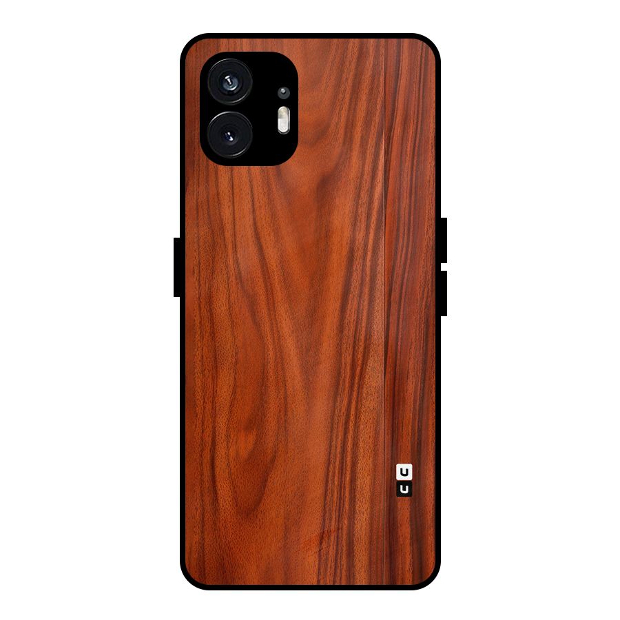 Wooden Texture Printed Metal Back Case for Nothing Phone 2