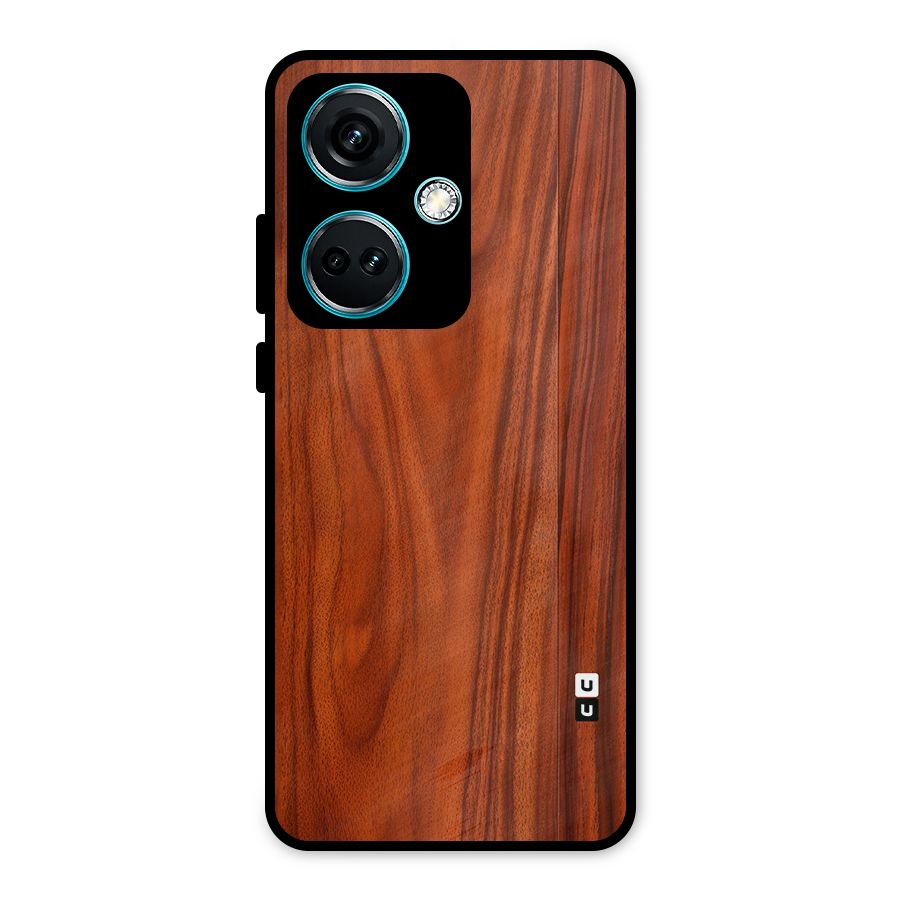 Wooden Texture Printed Metal Back Case for OnePlus Nord CE 3 5G