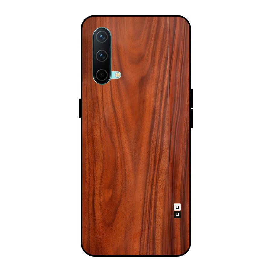 Wooden Texture Printed Metal Back Case for OnePlus Nord CE 5G