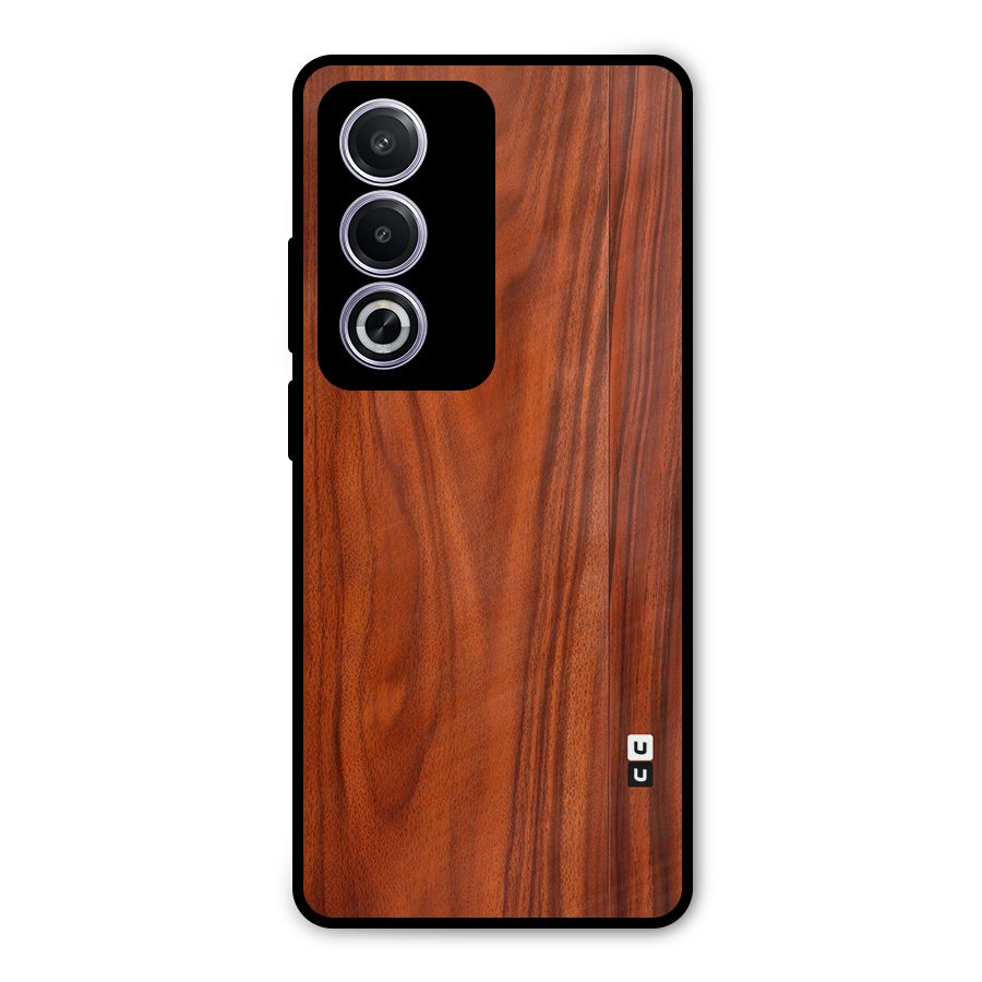 Wooden Texture Printed Metal Back Case for Oppo A3 Pro