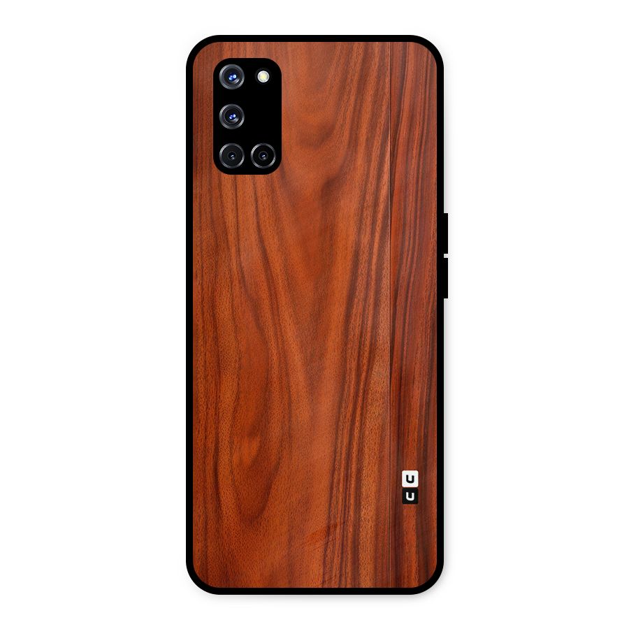 Wooden Texture Printed Metal Back Case for Oppo A52
