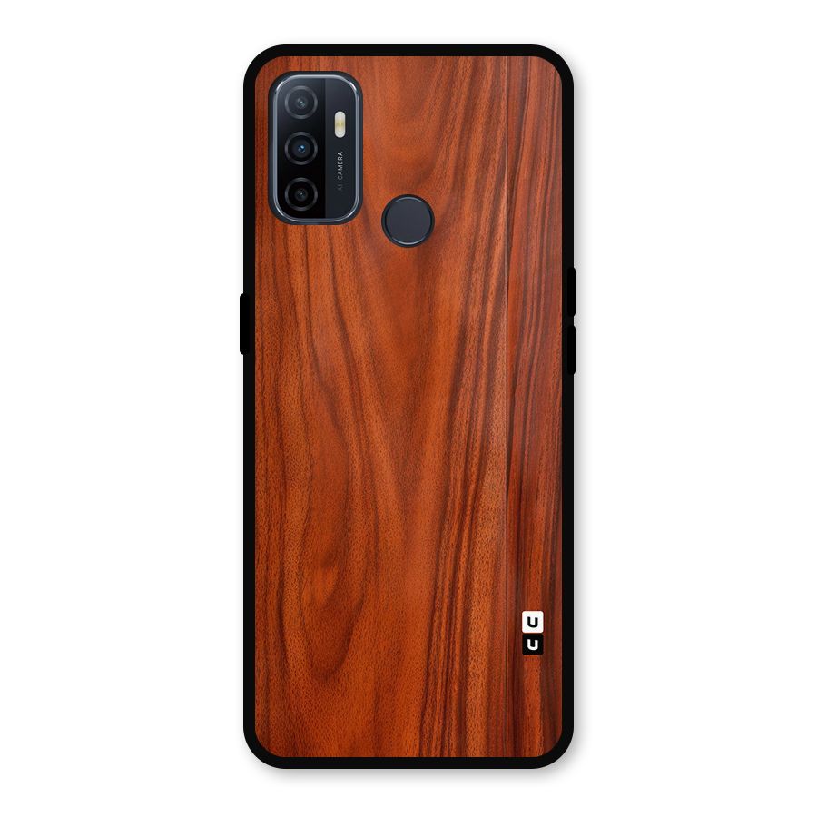 Wooden Texture Printed Metal Back Case for Oppo A53