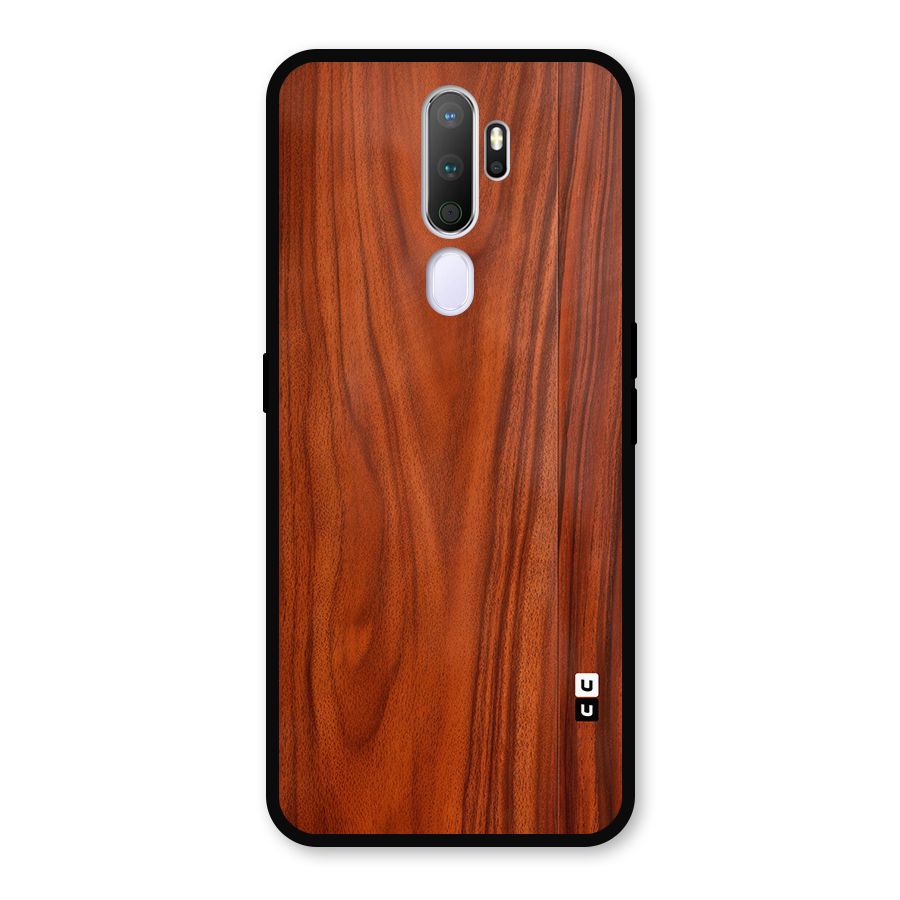 Wooden Texture Printed Metal Back Case for Oppo A9 (2020)