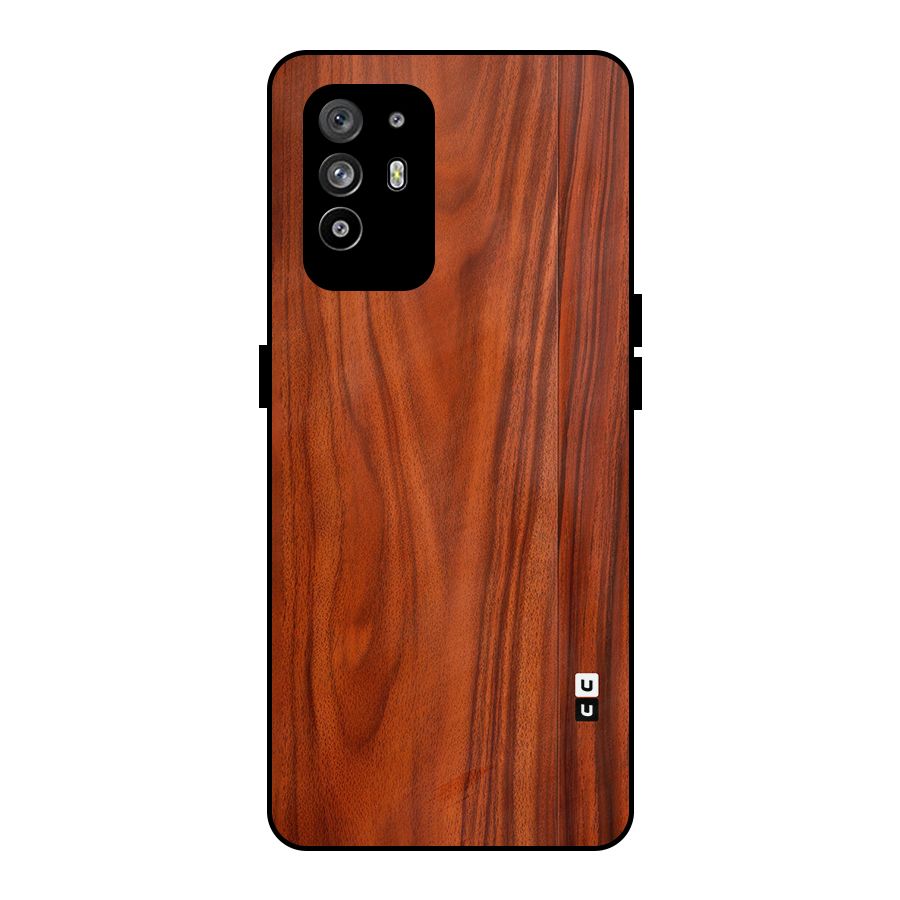 Wooden Texture Printed Metal Back Case for Oppo F19 Pro Plus 5G