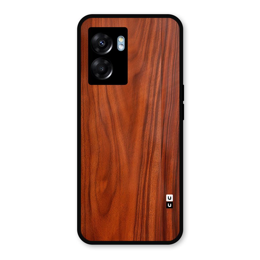 Wooden Texture Printed Metal Back Case for Oppo K10 (5G)