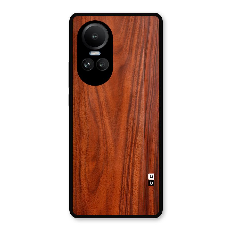Wooden Texture Printed Metal Back Case for Oppo Reno10