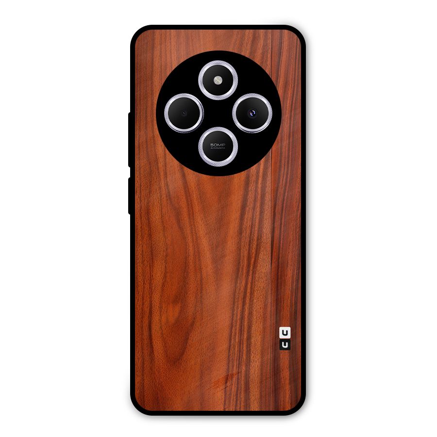 Wooden Texture Printed Metal Back Case for Poco C75 5G