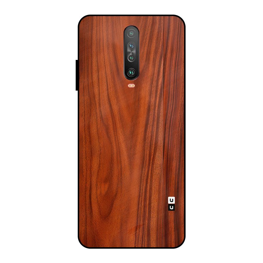Wooden Texture Printed Metal Back Case for Poco X2