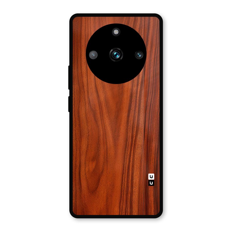 Wooden Texture Printed Metal Back Case for Realme 11 Pro Plus