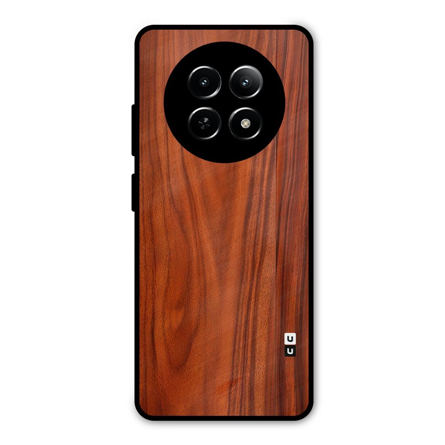 Wooden Texture Printed Metal Back Case for Realme 12 5G
