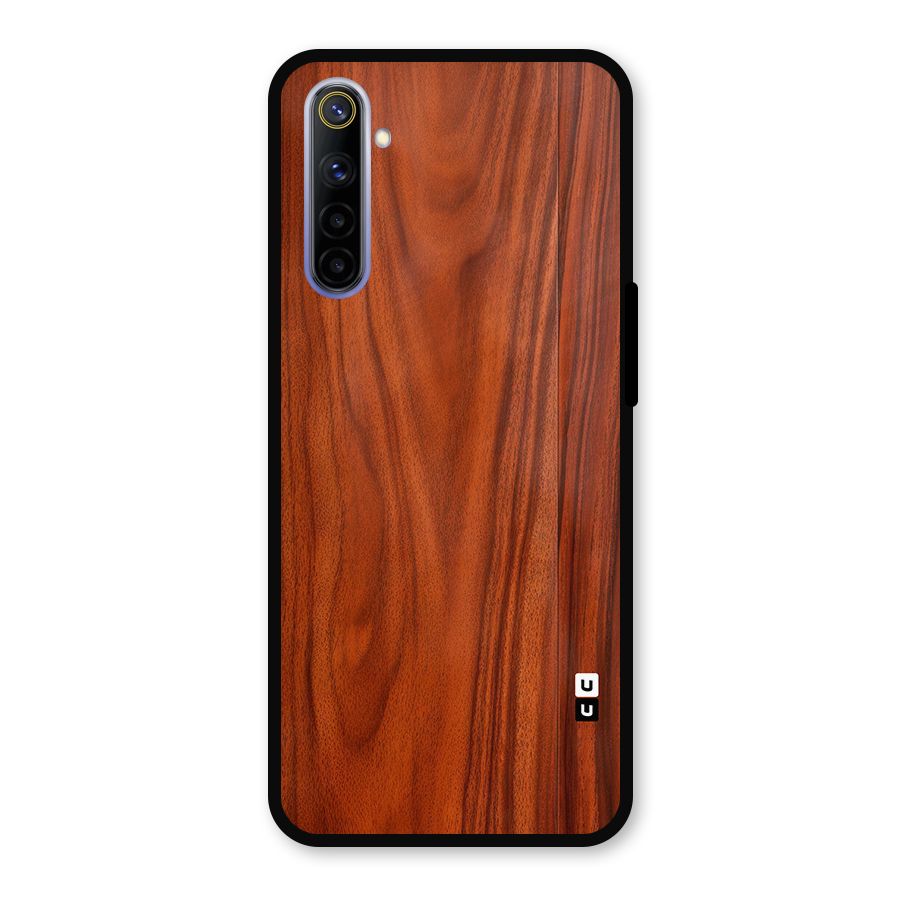 Wooden Texture Printed Metal Back Case for Realme 6