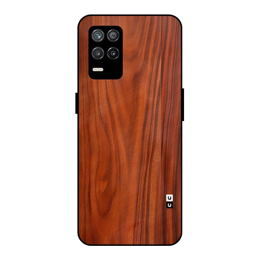 Wooden Texture Printed Metal Back Case for Realme 8 5G