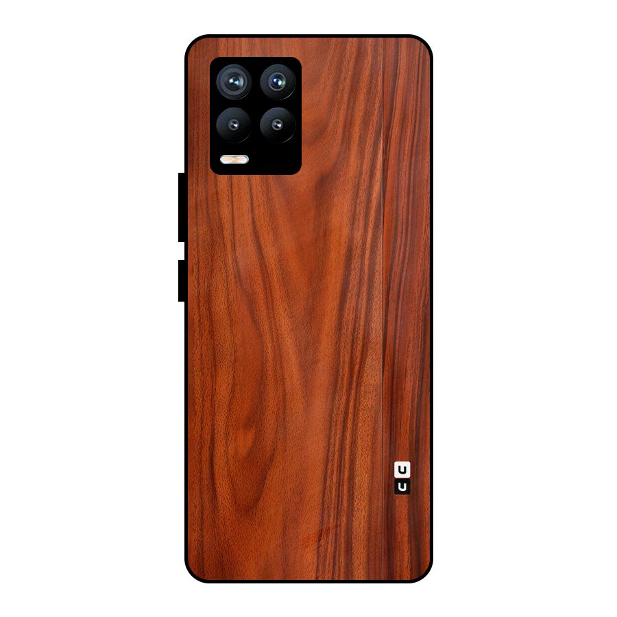 Wooden Texture Printed Metal Back Case for Realme 8 Pro