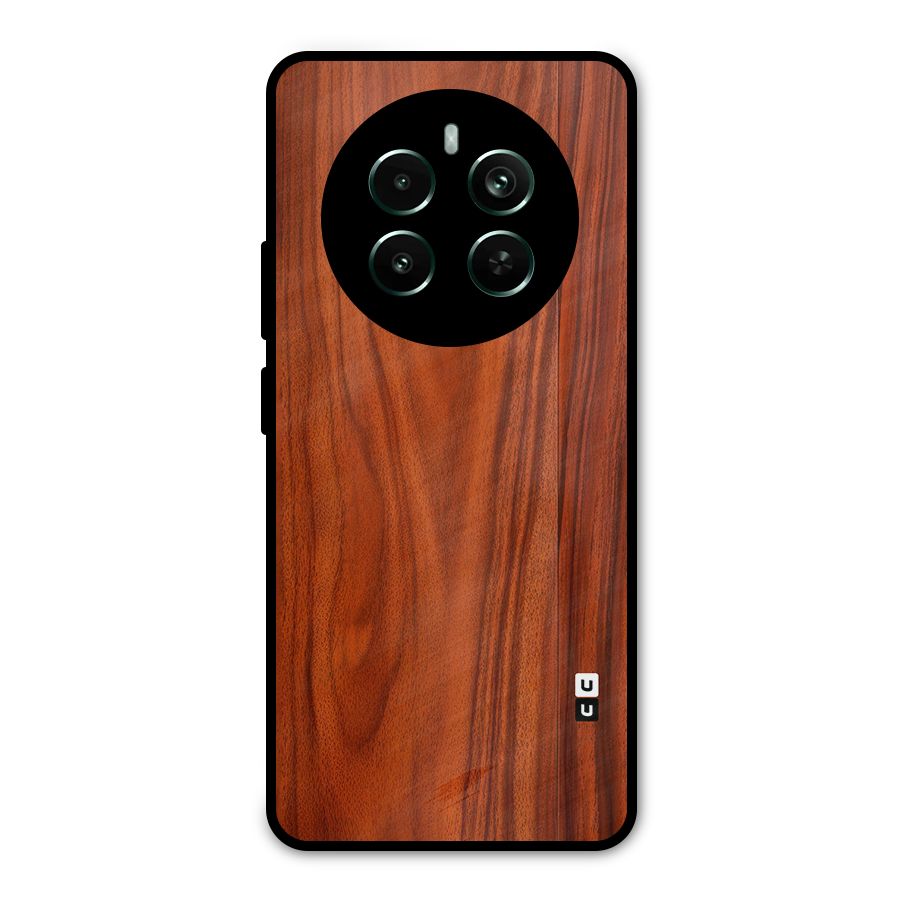 Wooden Texture Printed Metal Back Case for Realme Narzo 70 Pro